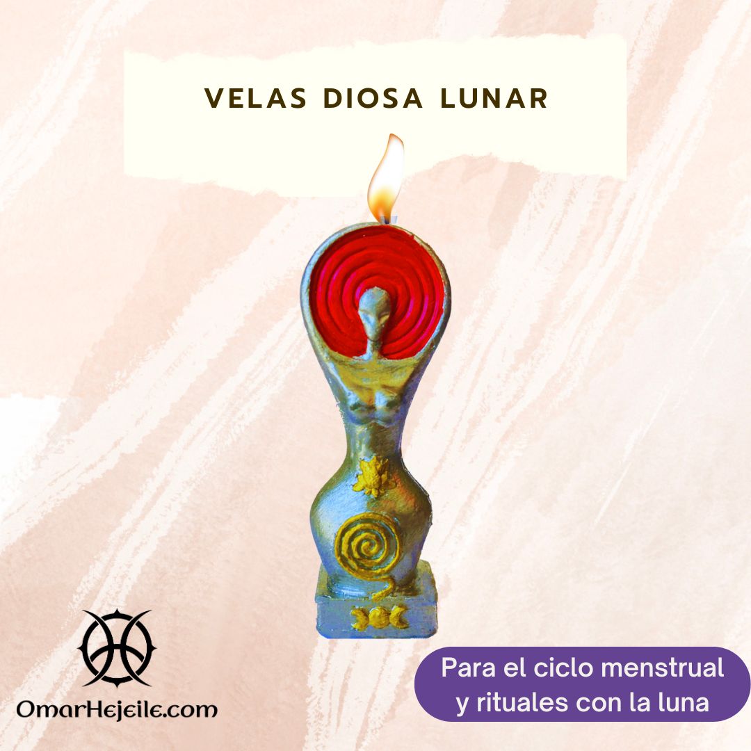 Vela Diosa Lunar - Para rituales de la Fases de Luna