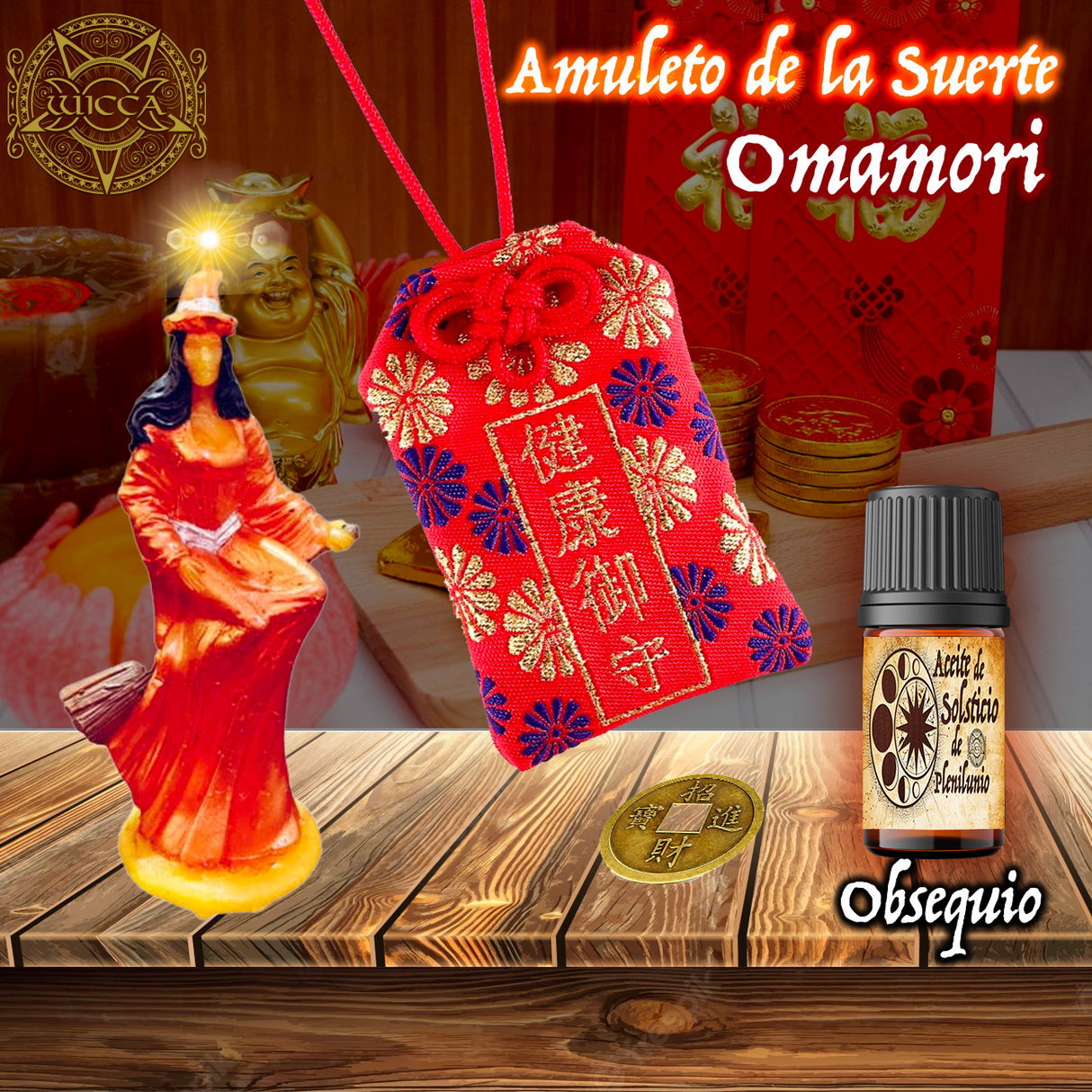 Amuleto de la Suerte y la Fortuna Omamori